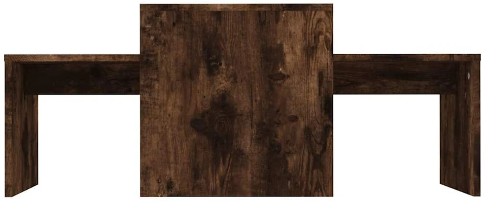 Kavos staliukų rinkinys, dūminio ąžuolo, 100x48x40cm, mediena