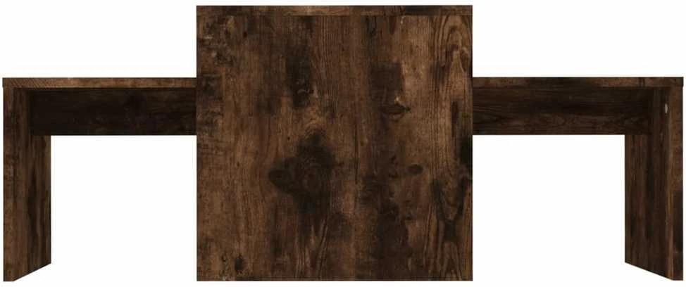 Kavos staliukų rinkinys, dūminio ąžuolo, 100x48x40cm, mediena