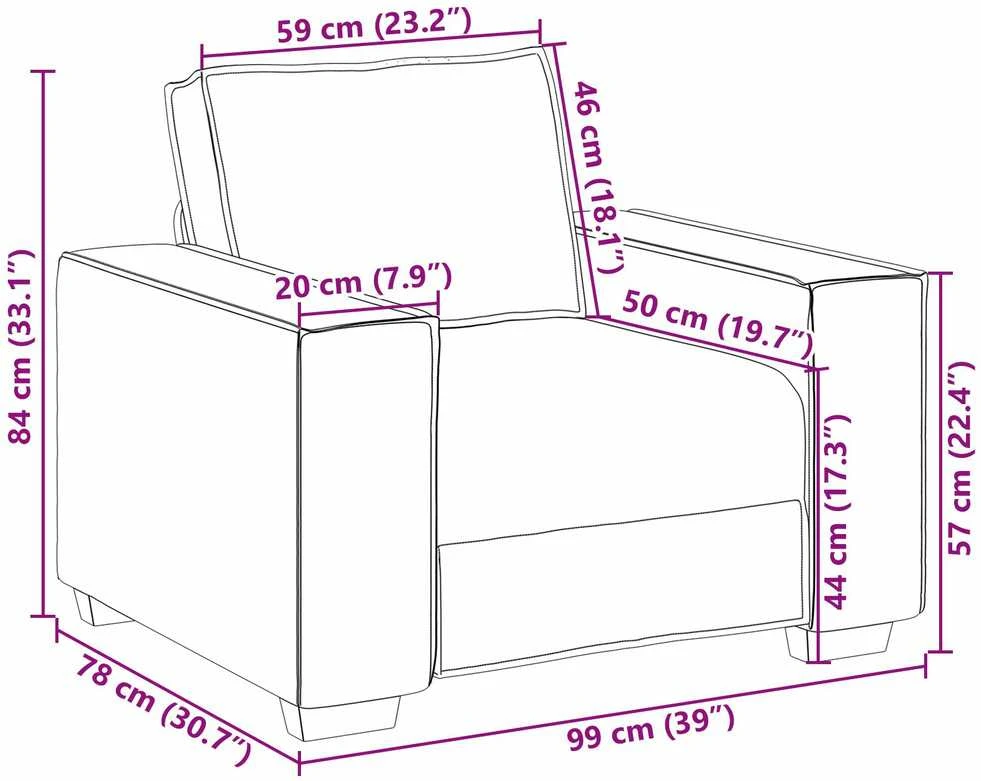 Sofa Kėdė Kreminė 100 cm Dirbtinė oda