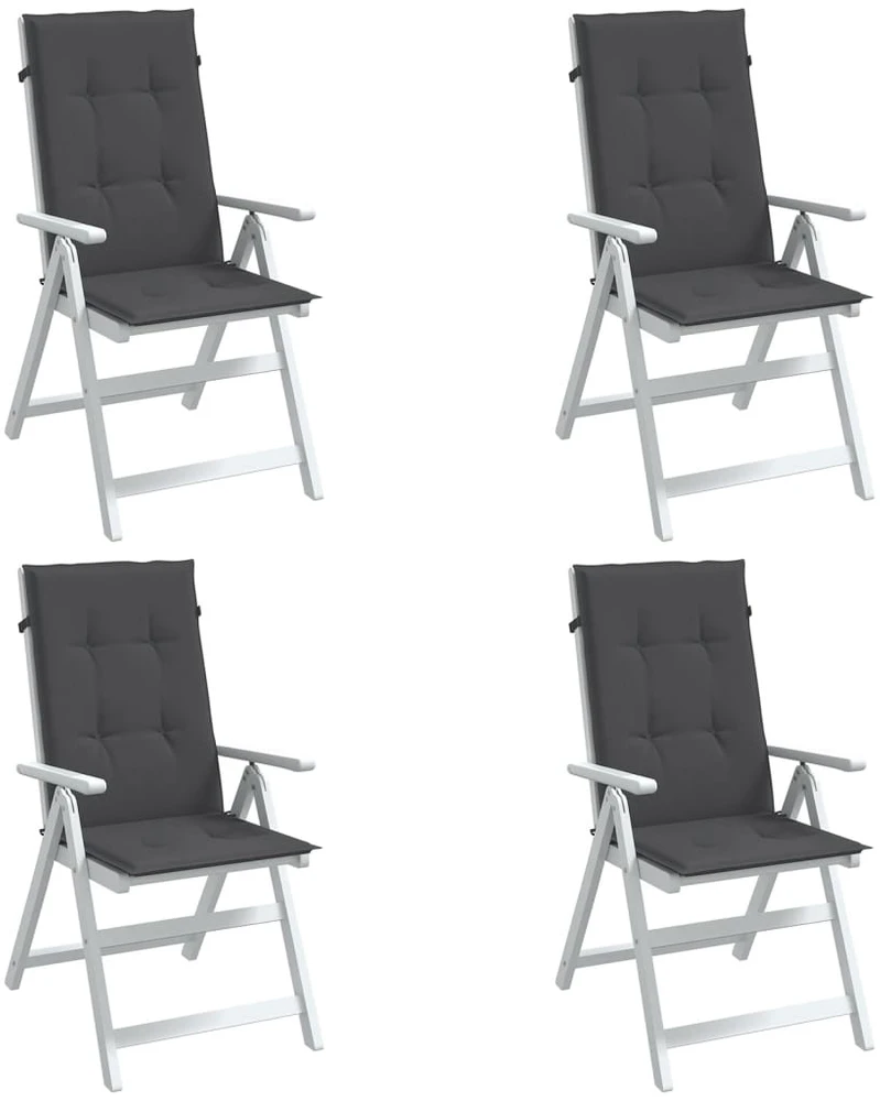 Kėdės pagalvėlės, 4vnt., antracito, 120x50x4cm, audinys