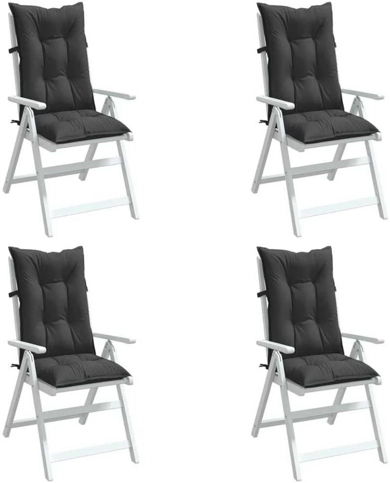 Kėdės pagalvėlės, 4vnt., antracito, 120x50x7cm, audinys