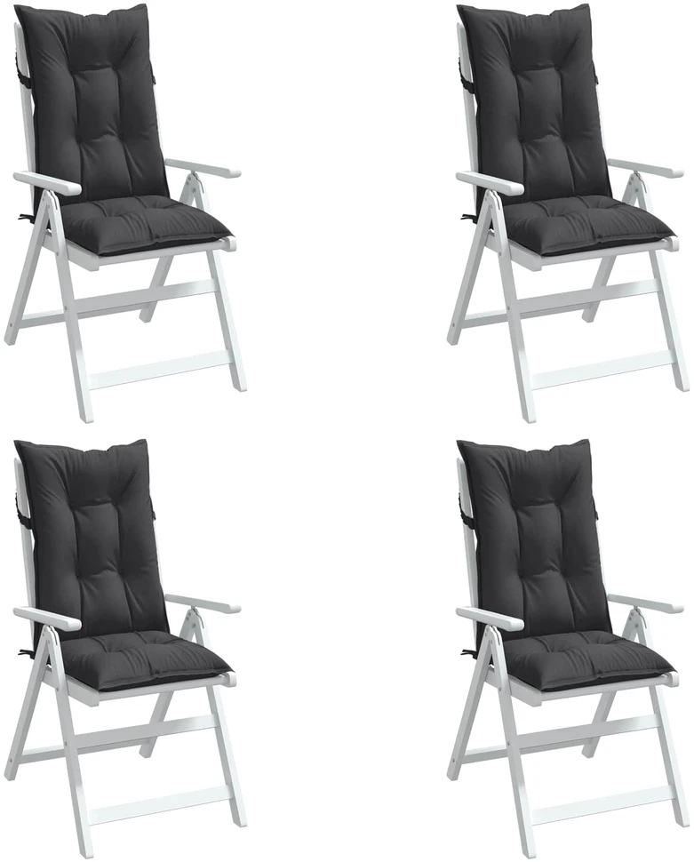 Kėdės pagalvėlės, 4vnt., antracito, 120x50x7cm, audinys