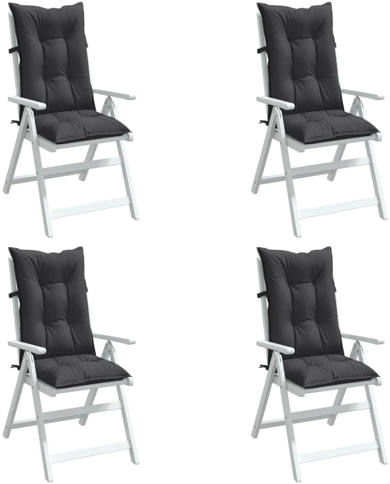 Kėdės pagalvėlės, 4vnt., antracito, 120x50x7cm, audinys