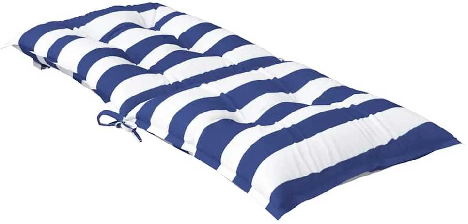 Kėdės pagalvėlės, 4vnt., mėlynos/baltos, audinys, dryžuotos