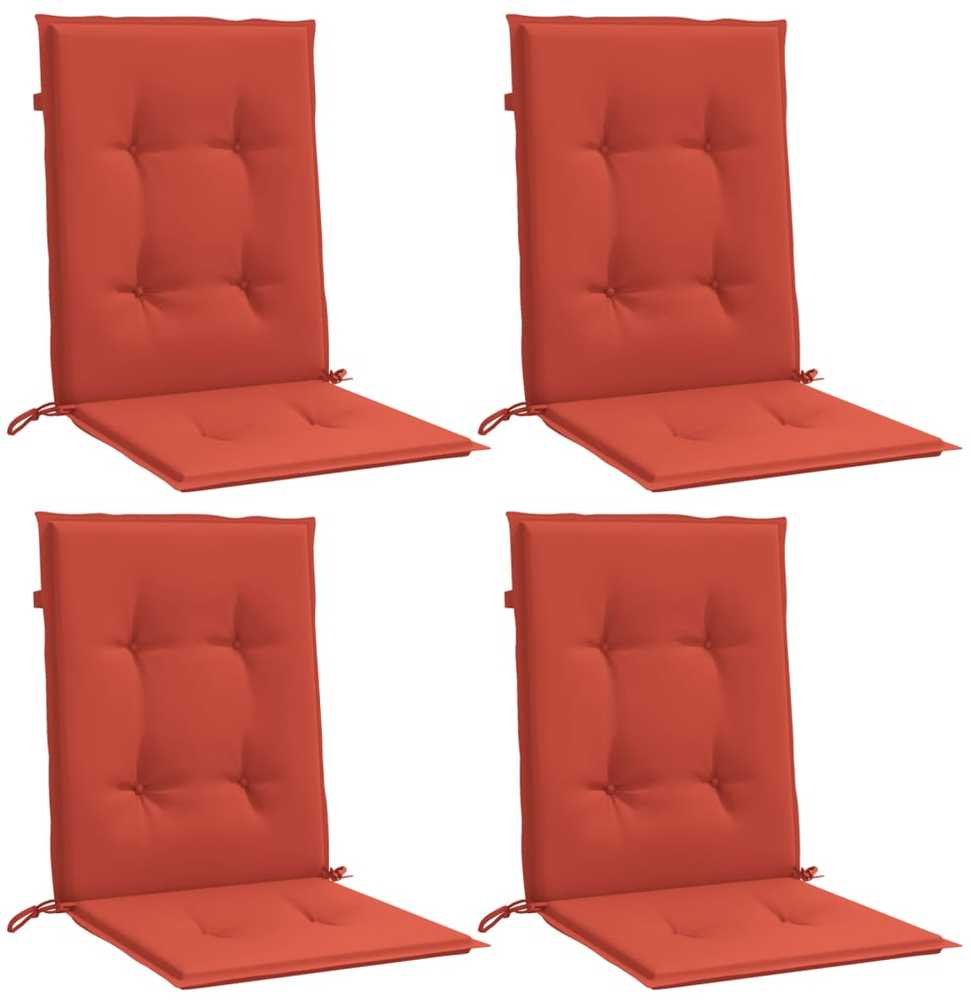 Kėdės pagalvėlės, 4vnt., raudonos, 100x50x4cm, audinys