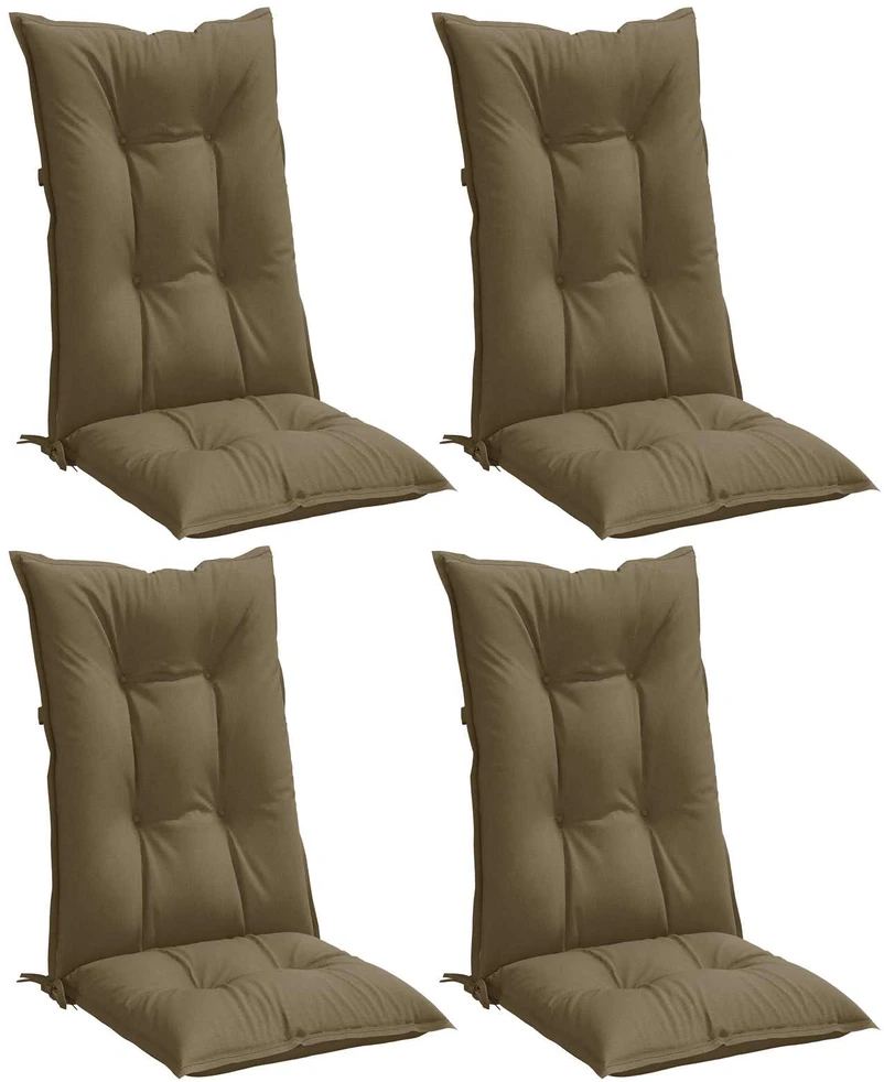 Kėdės pagalvėlės, 4vnt., taupe, 120x50x7cm, audinys