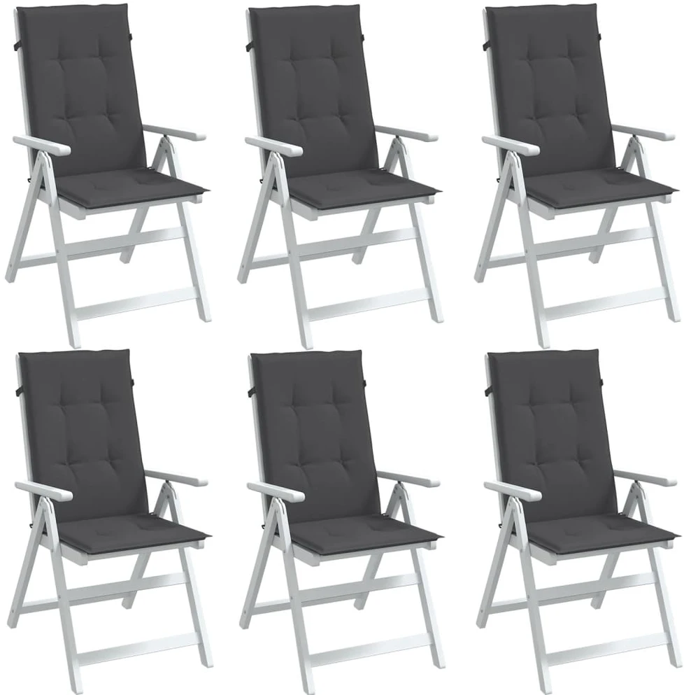Kėdės pagalvėlės, 6vnt., antracito, 120x50x4cm, audinys