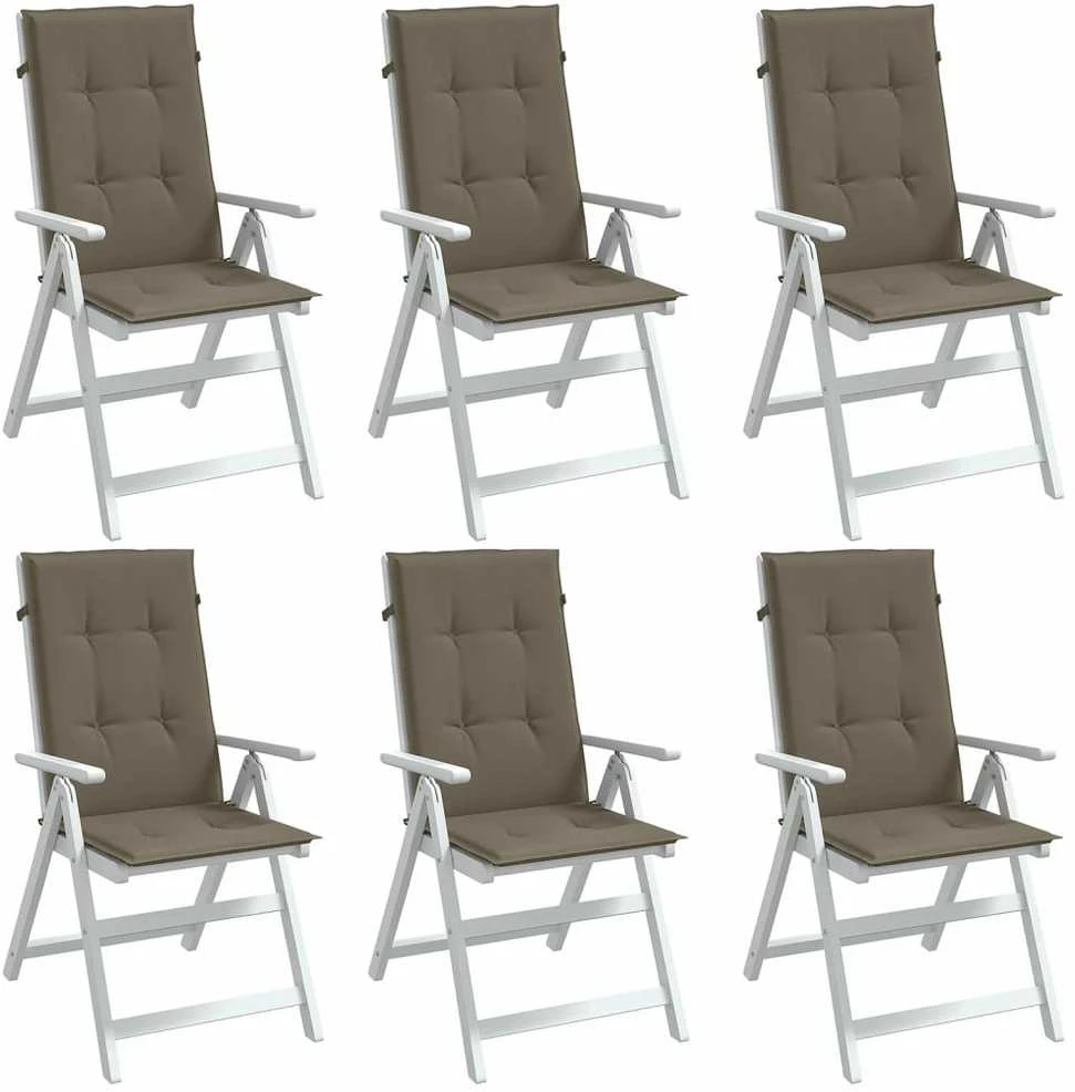 Kėdės pagalvėlės, 6vnt., taupe, 120x50x4cm, audinys