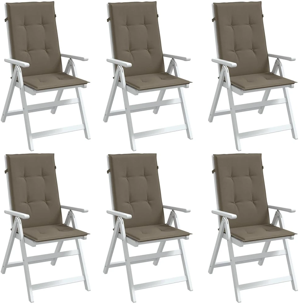 Kėdės pagalvėlės, 6vnt., taupe, 120x50x4cm, audinys
