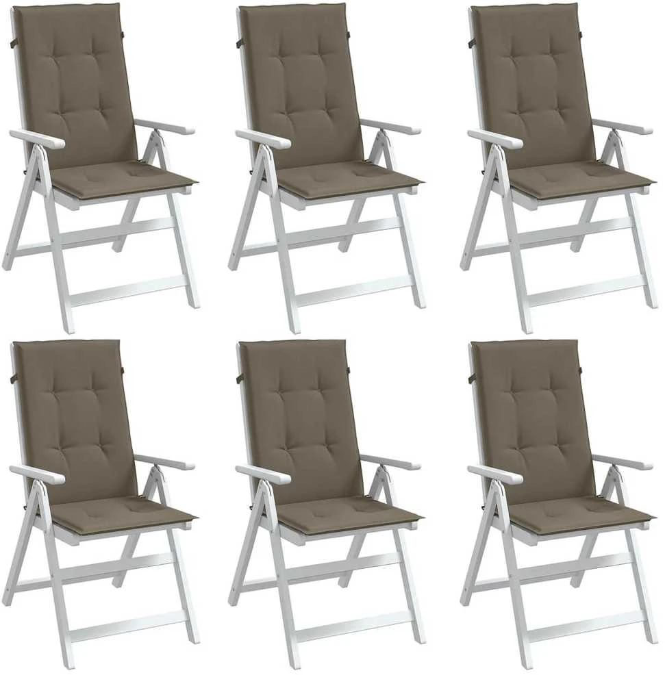 Kėdės pagalvėlės, 6vnt., taupe, 120x50x4cm, audinys