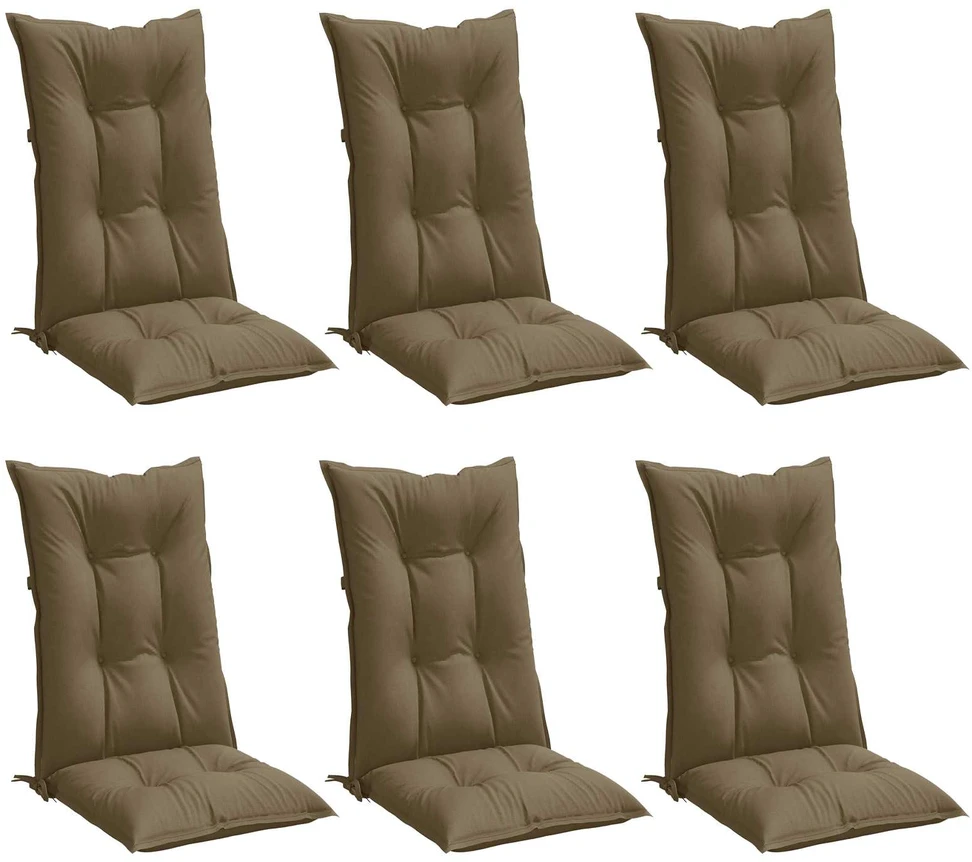 Kėdės pagalvėlės, 6vnt., taupe, 120x50x7cm, audinys