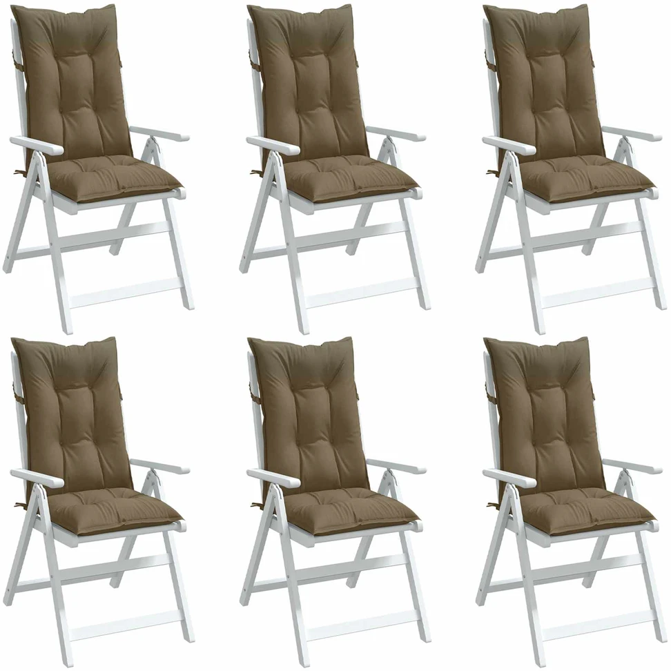 Kėdės pagalvėlės, 6vnt., taupe, 120x50x7cm, audinys