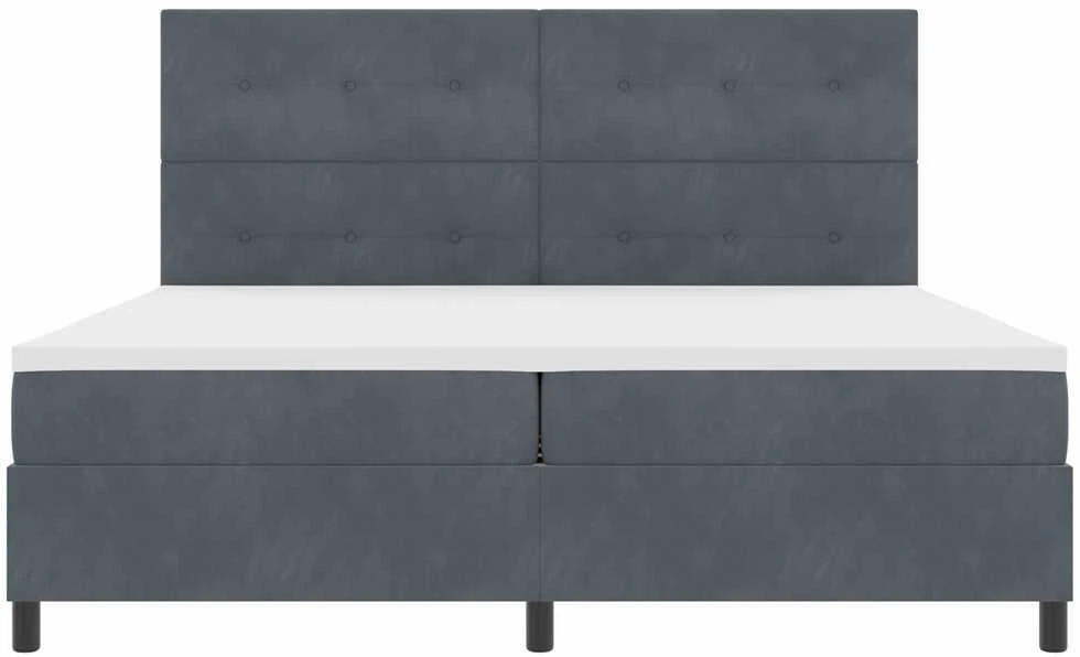 Kiemas lova su galvūgalio Tamsiai pilka 200 x 200 cm Aksomas