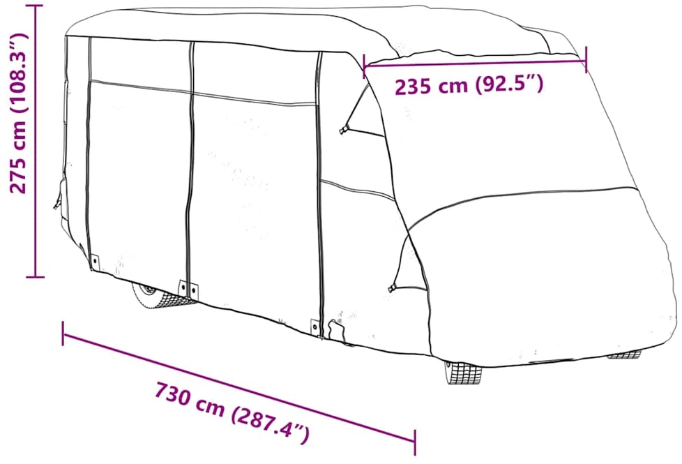 Kemperio užvalkalai, pilka, 730x235x275cm, audinys