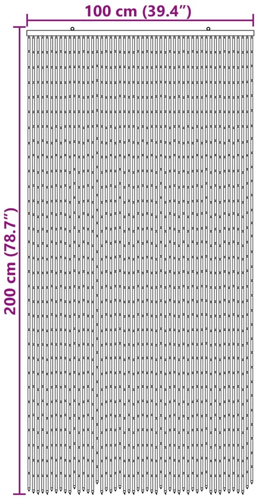Kenkėjų Durų Užuolaida multicolor 100 x 200 cm Bambukas
