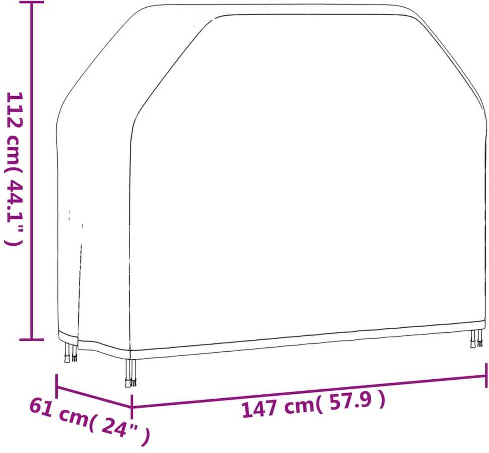Kepsninių uždangalai, 2vnt., 147x61x112cm, 420D oksfordas