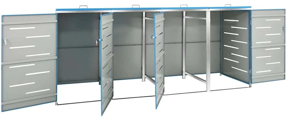 Keturvietė konteinerių pastogė, 276,5x77,5x112,5 cm, plienas