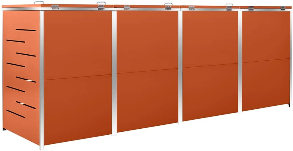 Keturvietė konteinerių pastogė, 276,5x77,5x112,5 cm, plienas
