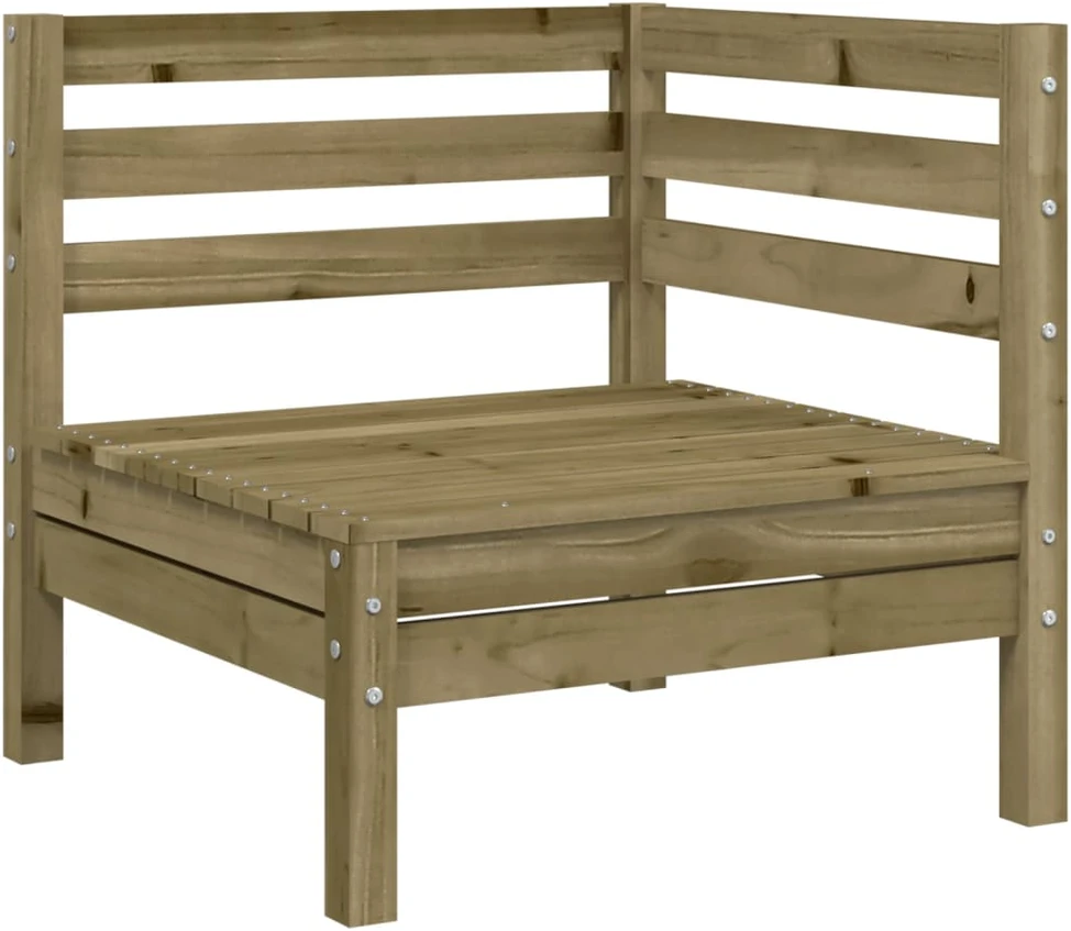 Keturvietė sodo sofa, impregnuota pušies mediena