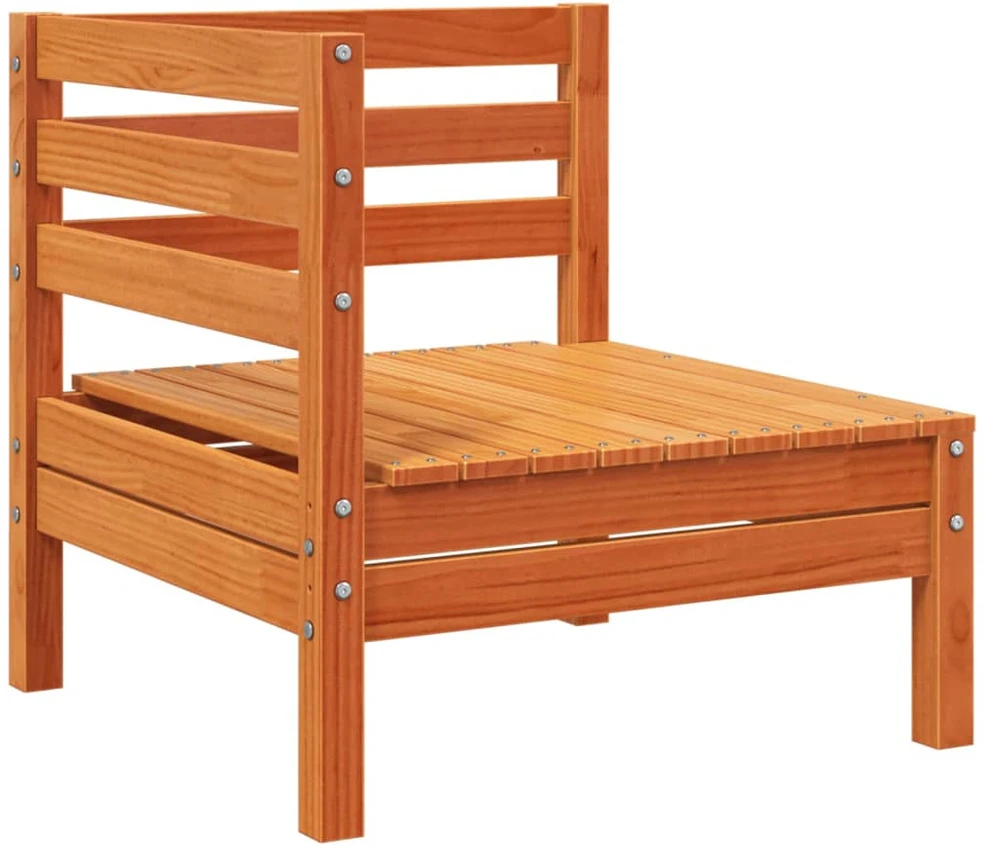 Keturvietė sodo sofa, vaško ruda, pušies medienos masyvas