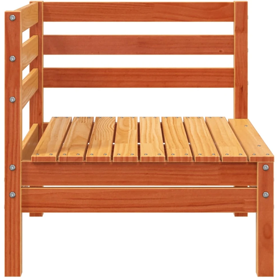 Keturvietė sodo sofa, vaško ruda, pušies medienos masyvas