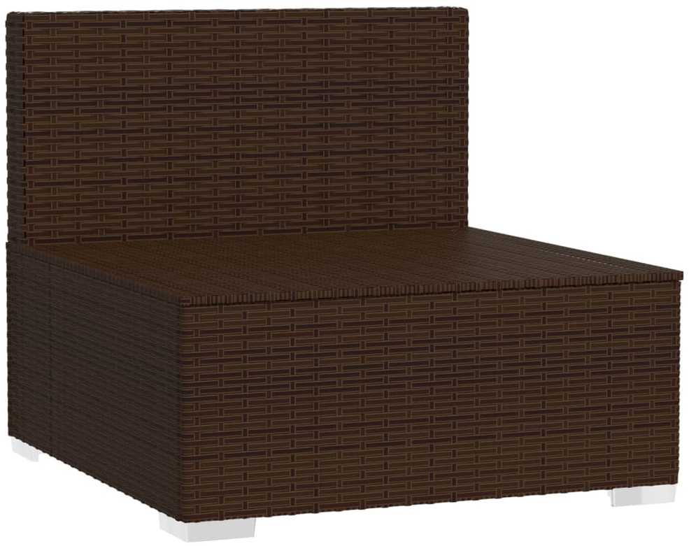 Lauko baldų komplektas Keturvietė sofa su pagalvėlėmis, rudos spalvos, poliratanas