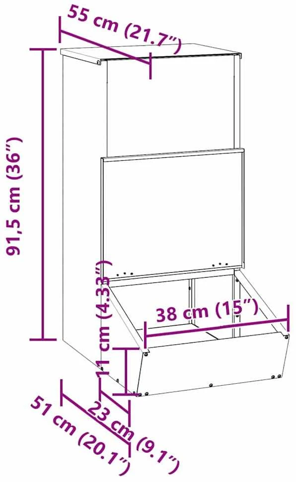 Kiaulių šėrykla Juoda 55 x 38 x 76 cm 20 kg