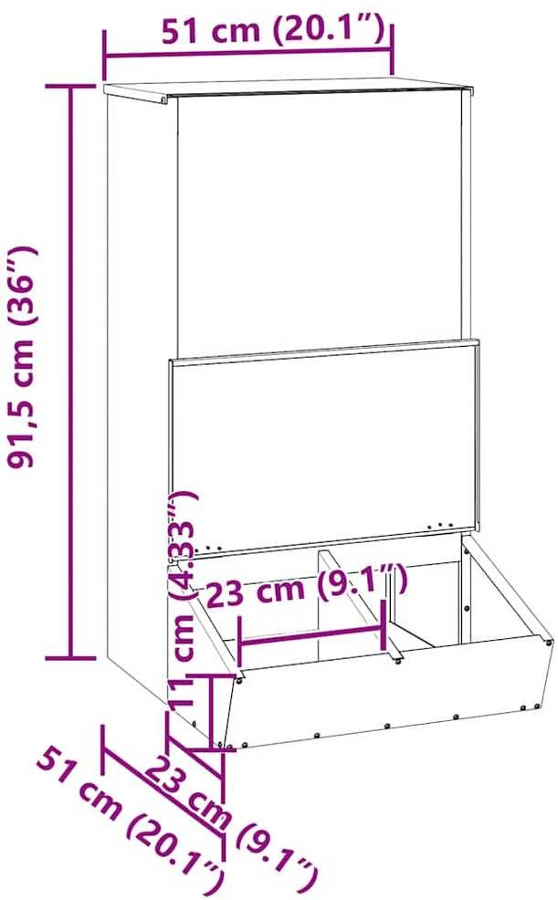 Kiaulių šėrykla Juoda 55 x 51 x 91,5 cm 20 kg