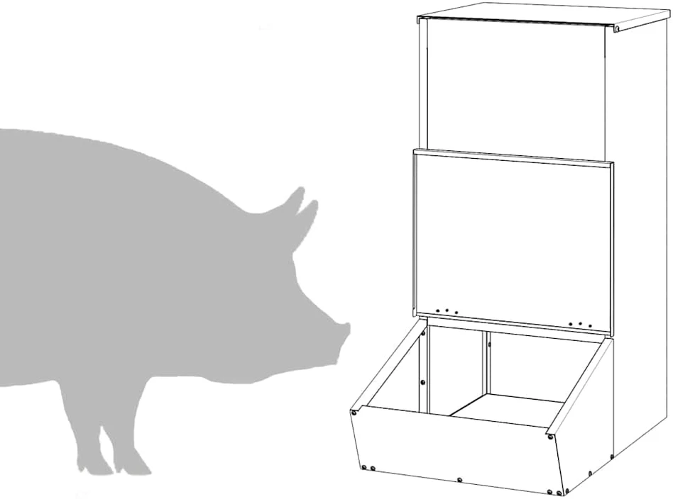 Kiaulių šėrykla Sidabro 55 x 38 x 76 cm 20 kg Cinkuota plienas