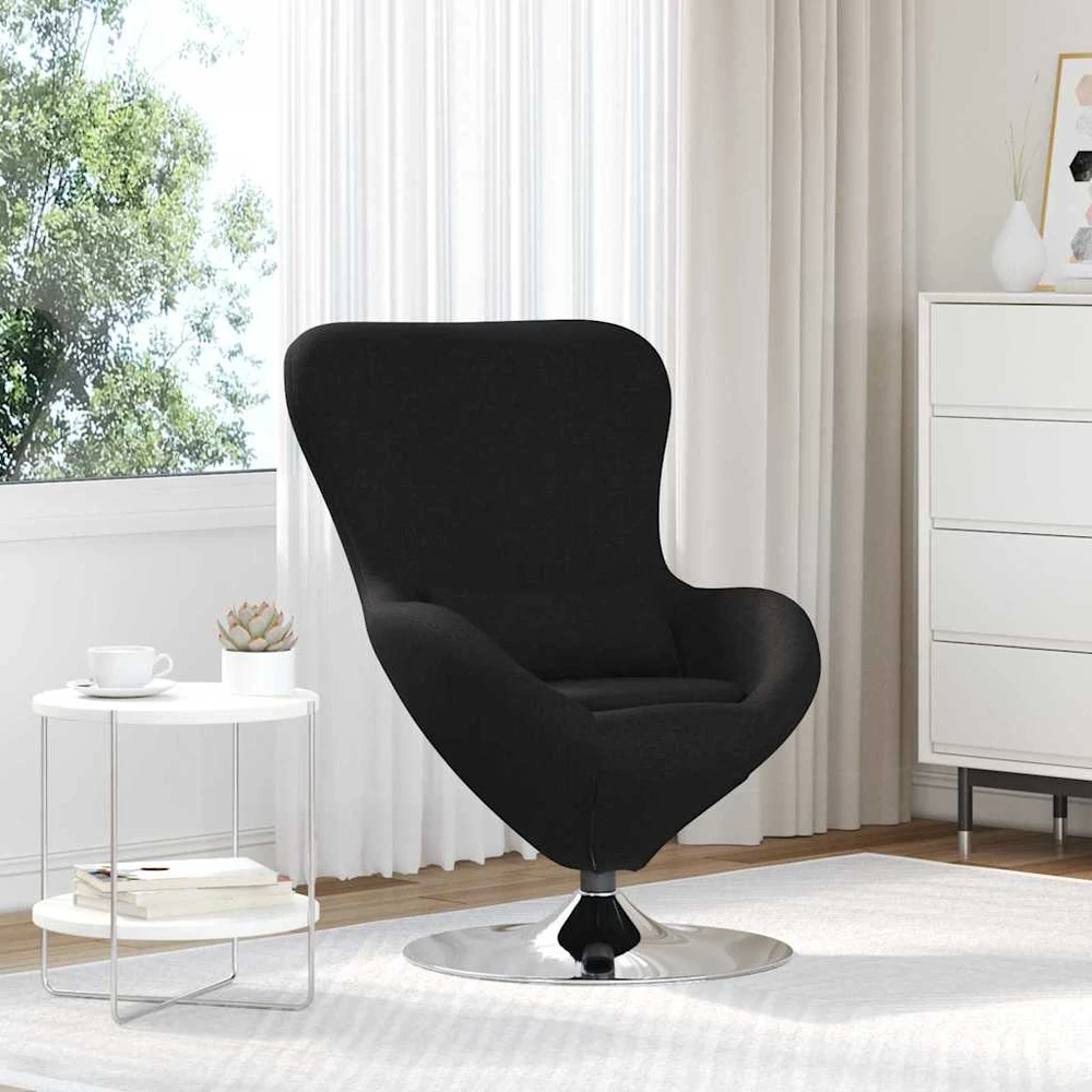 Fotelis Kiaušinio formos krėslas Juoda 63 x 73 x 90 cm audinys