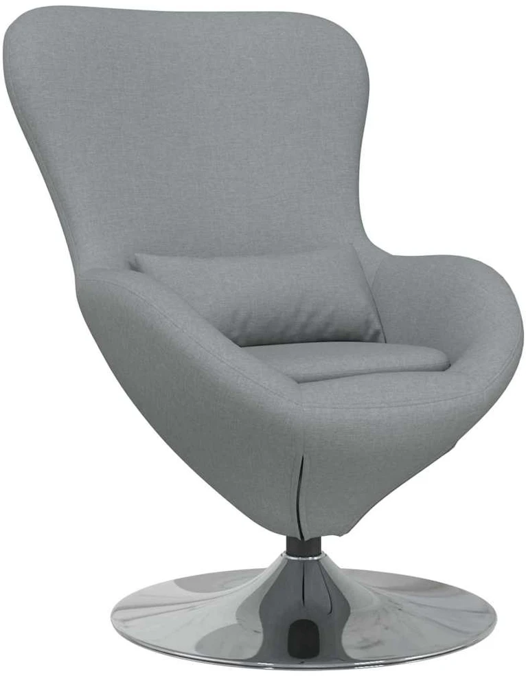 Fotelis Kiaušinio formos krėslas Šviesiai pilka 63 x 73 x 90 cm audinys