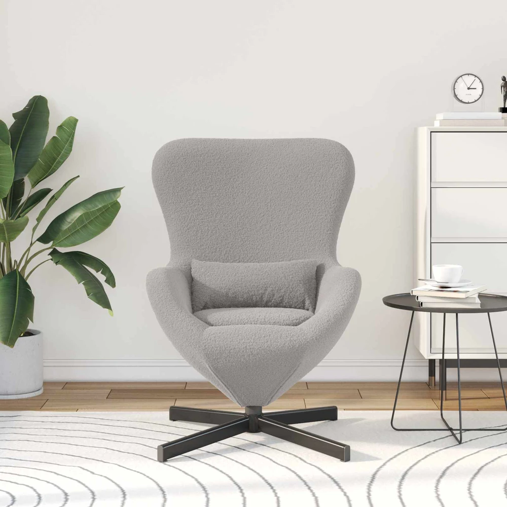 Fotelis Kiaušinio formos krėslas Šviesiai pilka 63 x 73 x 90 cm audinys