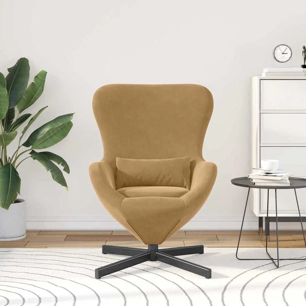 Fotelis Kiaušinio formos krėslas Ruda 63 x 73 x 90 cm Aksomas