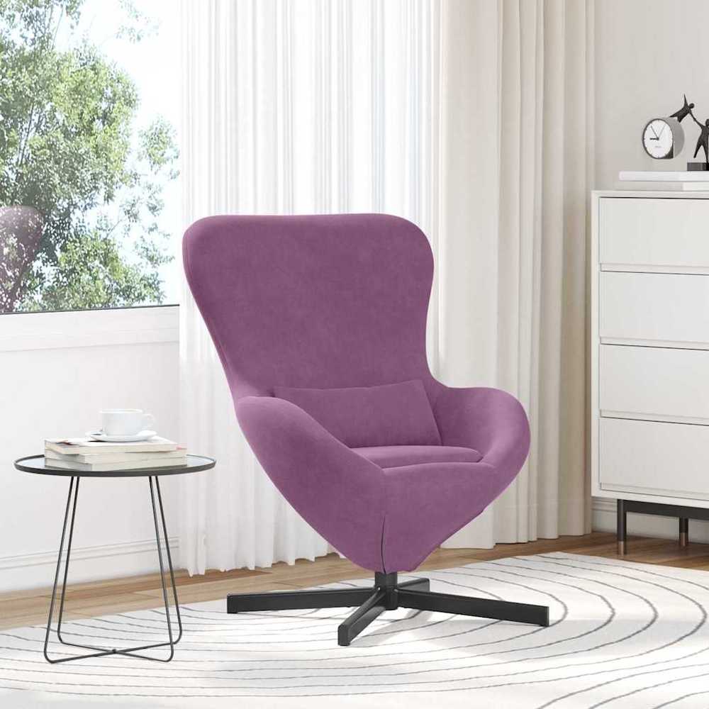 Fotelis Kiaušinio formos krėslas Violetinė 63 x 73 x 90 cm Aksomas