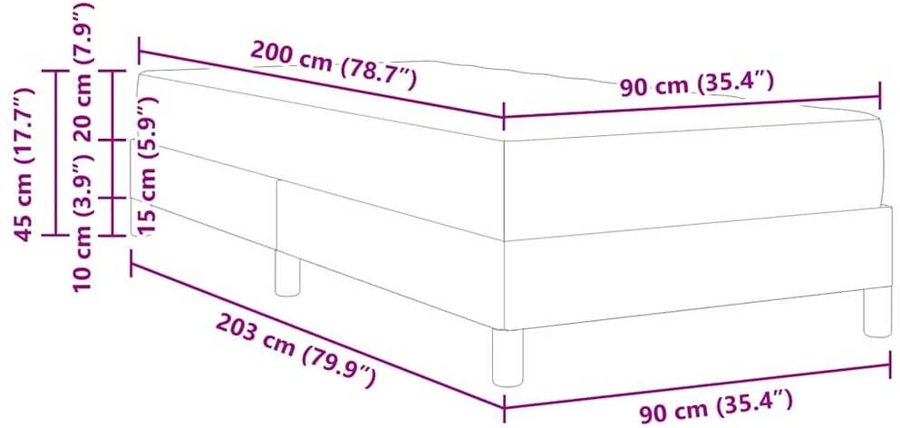 Kiemas lova Juoda 90 x 200 cm audinys