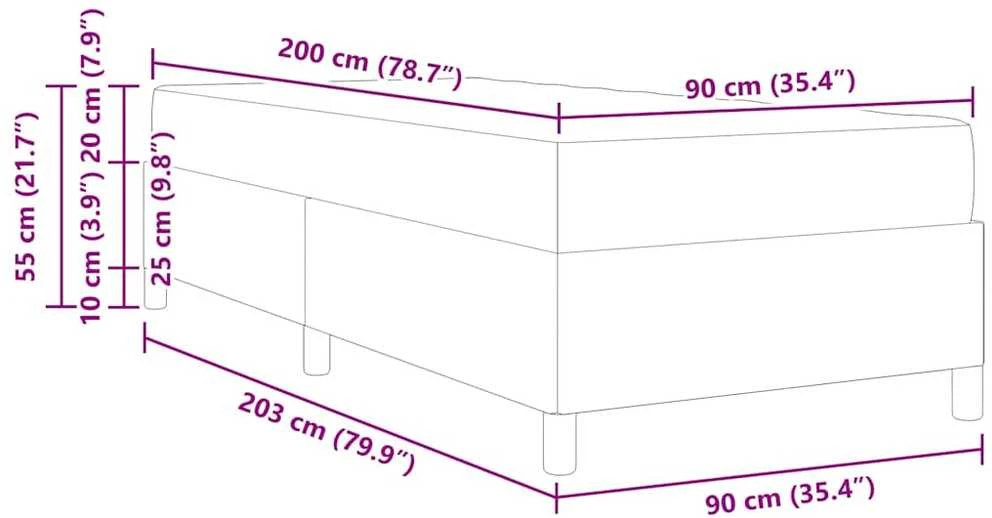 Lova Lovos rėmas Šviesiai pilka 90 x 200 cm audinys