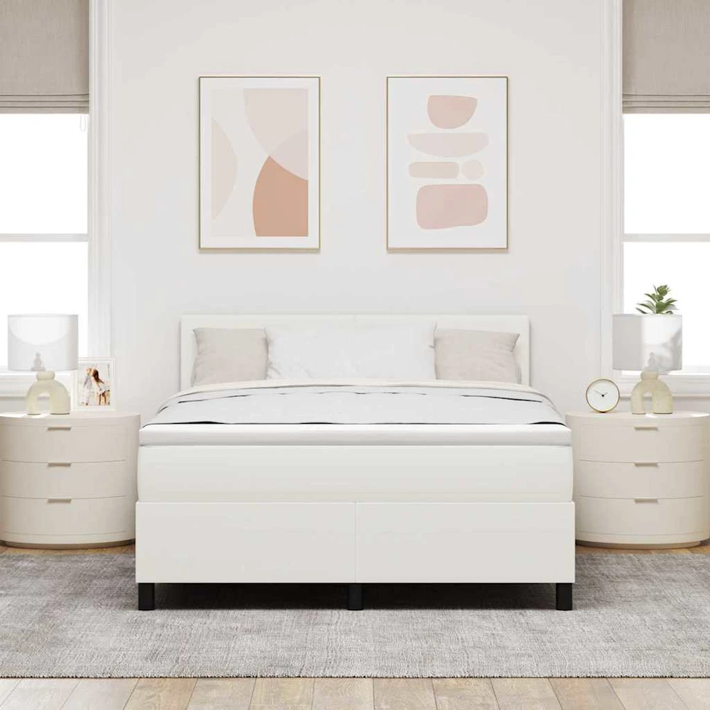 Kiemas lova Kremas ir balta 160 x 200 cm Kordūrinis audinys