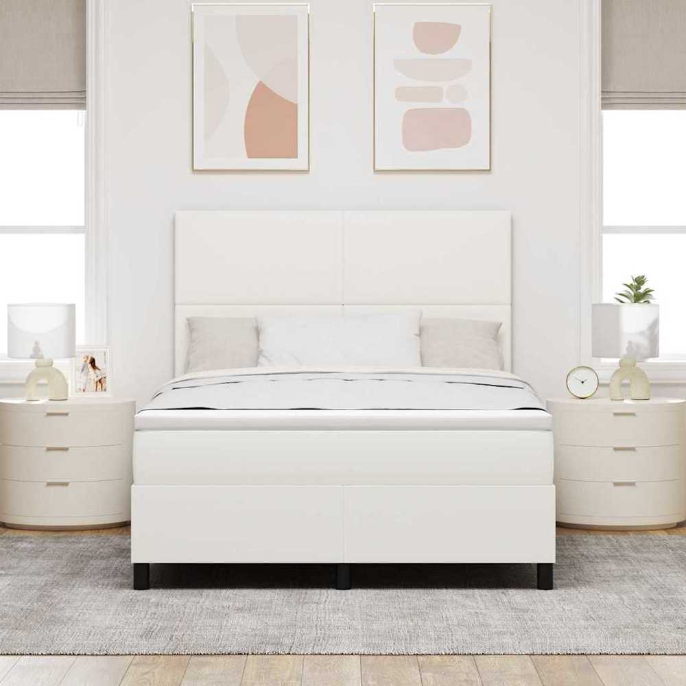 LED Čiužinio Lova su galvūgalio Kremas ir balta 160 x 200 cm