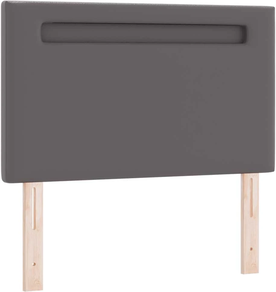 Kiemas lova su LED juostelėmis Pilka 90 x 190 cm Dirbtinė oda