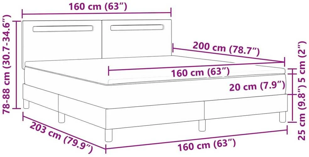 Kiemas lova su LED juostelėmis Balta 160 x 200 cm Dirbtinė oda