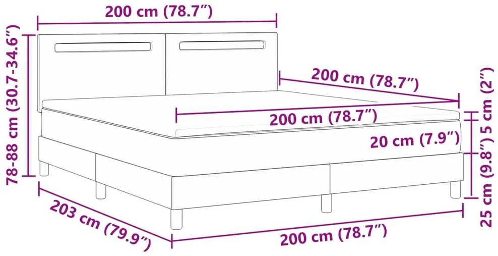Kiemas lova su LED juostelėmis Balta 200 x 200 cm Dirbtinė oda