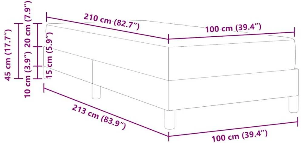 Kiemas lova su čiužiniu Juoda 100 x 210 cm audinys