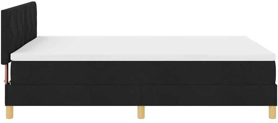 LED Čiužinio Lova su galvūgalio Juodas 140 x 190 cm audinys