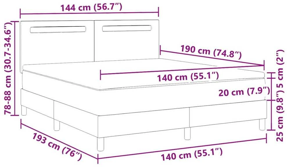Kiemas lova su LED juostelėmis Juoda 140 x 190 cm Dirbtinė oda