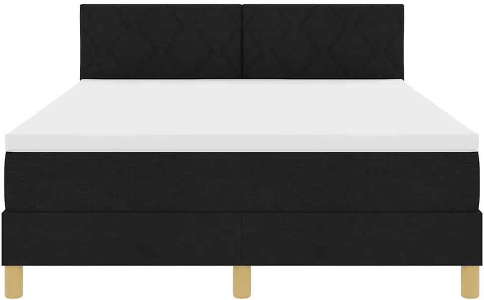 LED Čiužinio Lova su galvūgalio Juodas 140 x 190 cm audinys