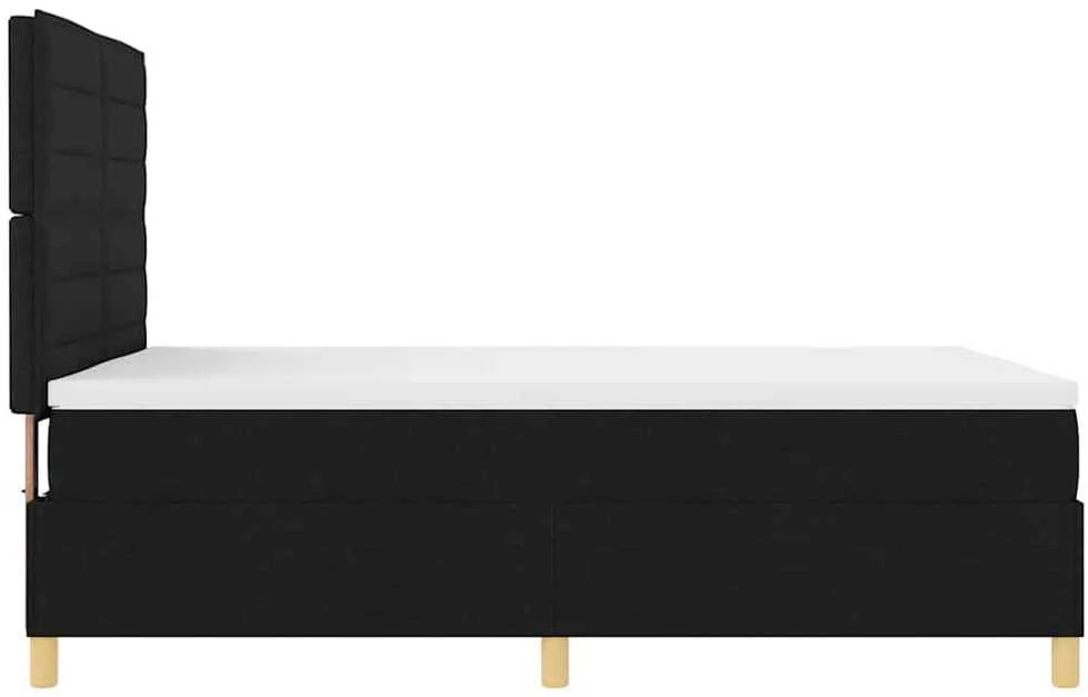LED Čiužinio Lova su galvūgalio Juoda 160 x 200 cm audinys