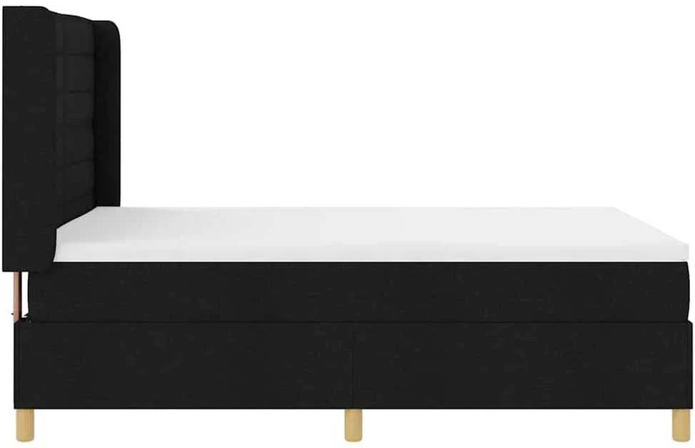 Kiemas lova su LED juostelėmis Juoda 160 x 200 cm audinys