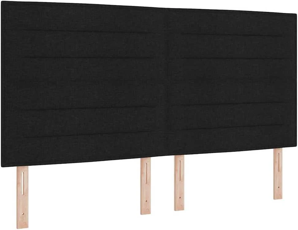 LED Čiužinio Lova su galvūgalio Juoda 180 x 200 cm audinys