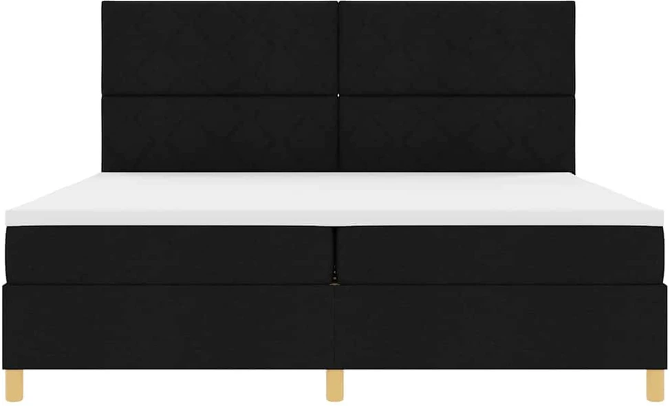 Kiemas lova su čiužiniu Juoda 200 x 200 cm audinys
