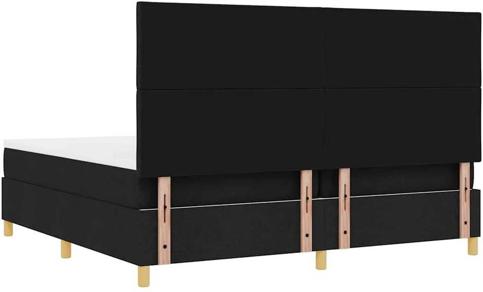 LED Čiužinio Lova su galvūgalio Juoda 200 x 200 cm audinys